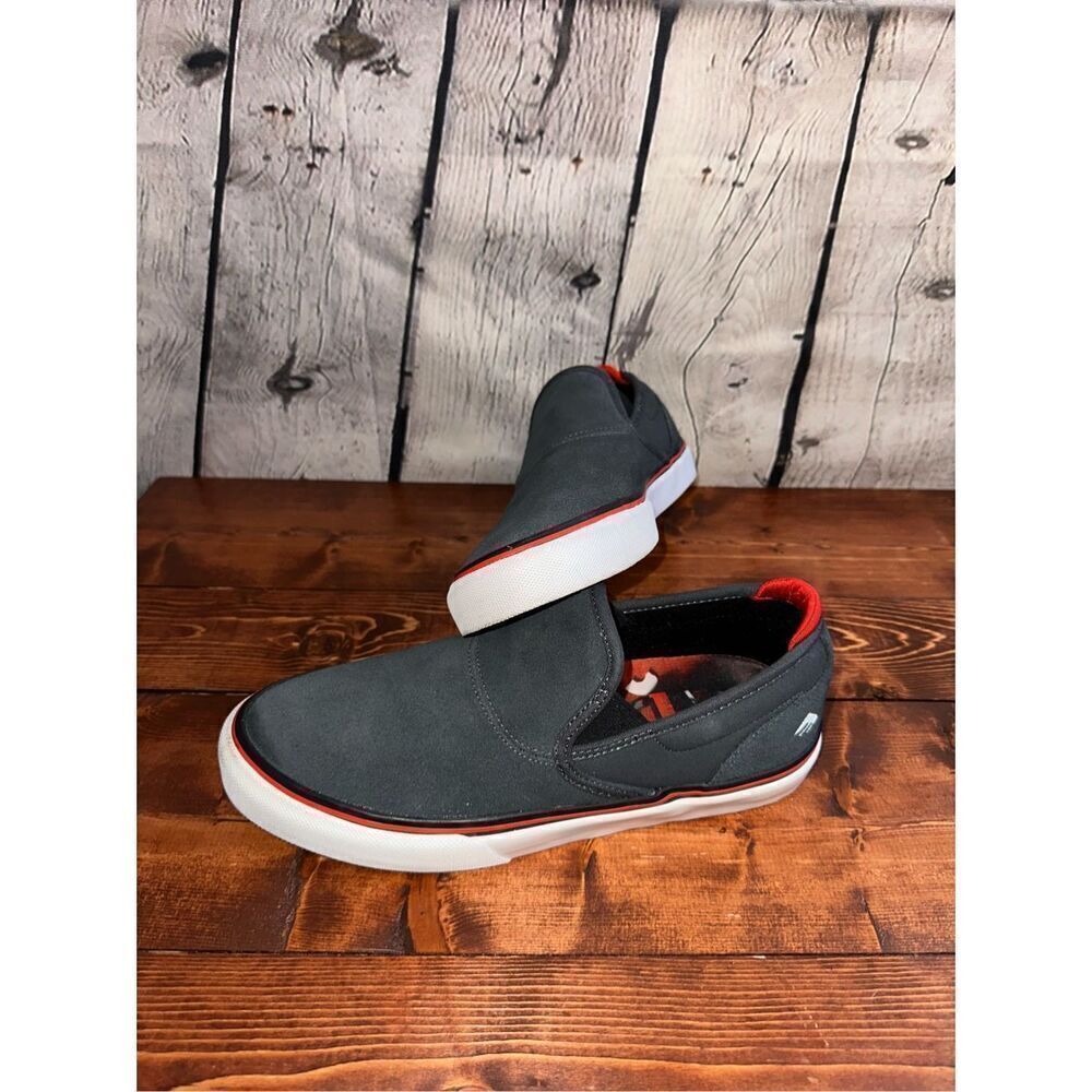 Emerica Wino G6 Slip-On Dark Grey/ Black/Red Men’s Soating Shoe Size 8 BOC9PFMK5